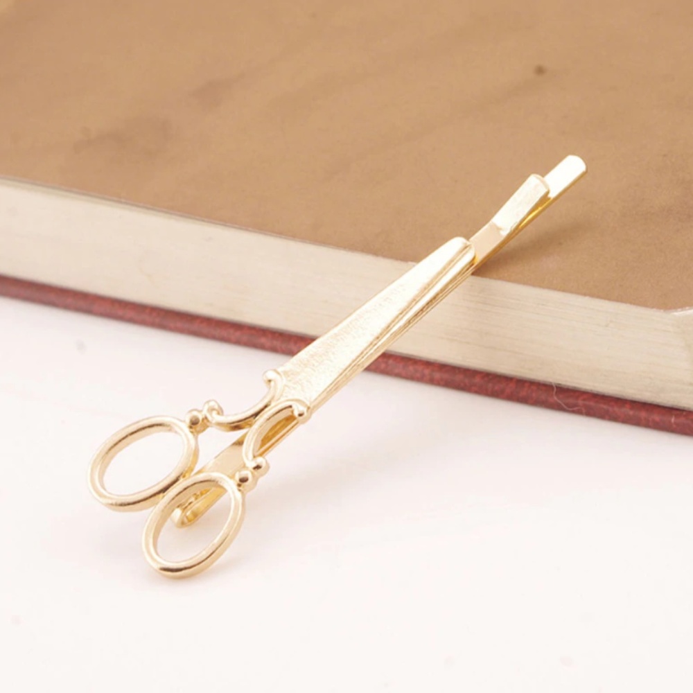 "Snip & Clip" Unique Scissor Gold/Silver Hair Pin - Picture 5 of 8